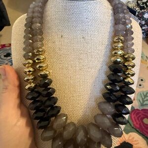 Talbots Black and Gold Beaded Necklace